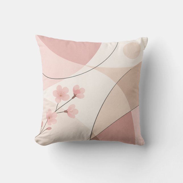 Almofada Modern Sakura Minimalist Geometric Pillow (Frente)