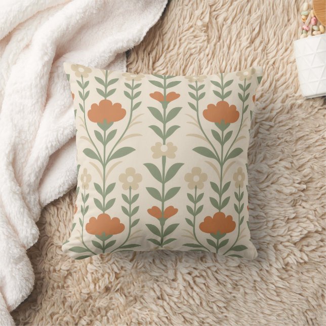 Almofada Modern Scandinavian Floral Throw Pillow (Cobertor)