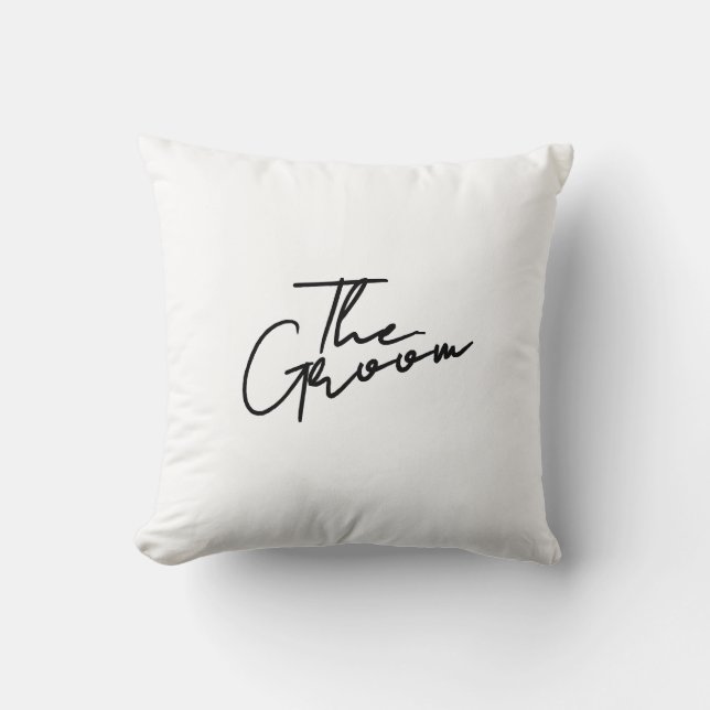 Almofada Modern script the groom T-Shirt (Frente)
