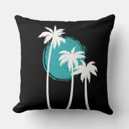 Almofada Modern Summer Vibes Palm Tree Sky Azul