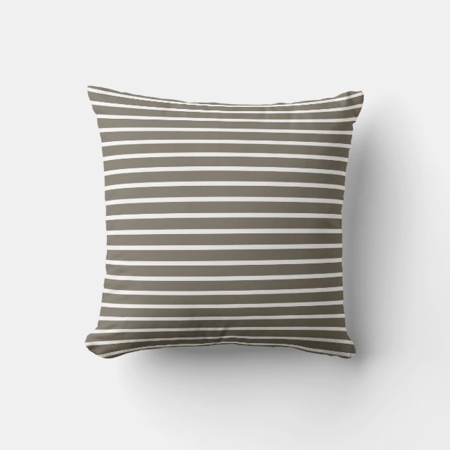 Almofada Modern Taupe & White Striped  (Frente)