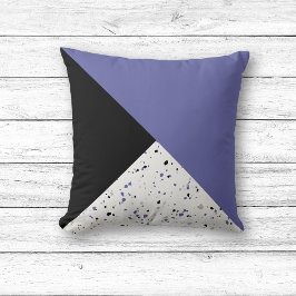 Almofada Modern Trendy Periwinkle Black Terrazzo