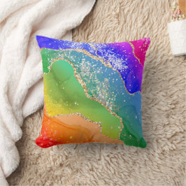 Almofada Modern Trendy Rainbow Glitter