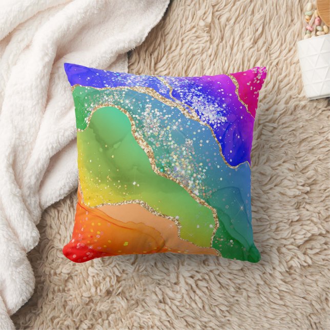 Almofada Modern Trendy Rainbow Glitter (Cobertor)