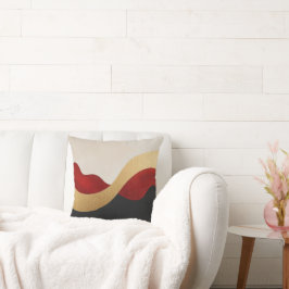 Almofada Modern Wave Gold Red Black 