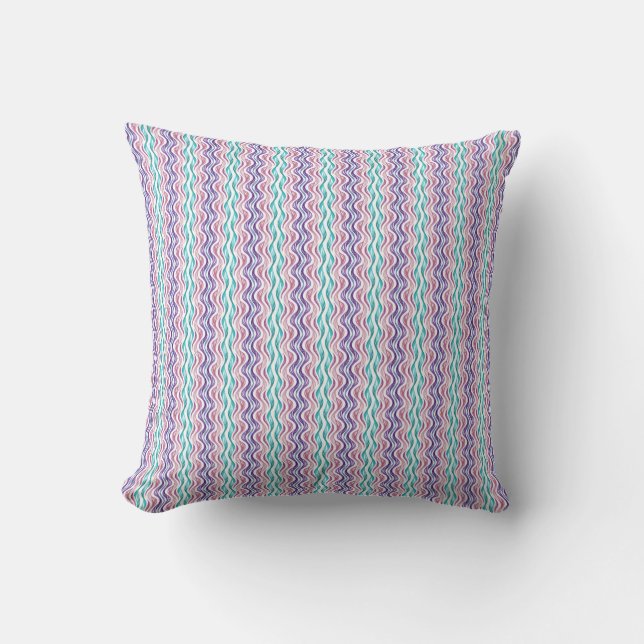 Almofada Modern Wavy Abstract Pattern Throw Pillow (Frente)