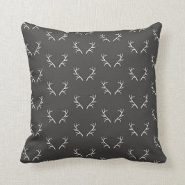 Almofada Modern white and black antler patterned 