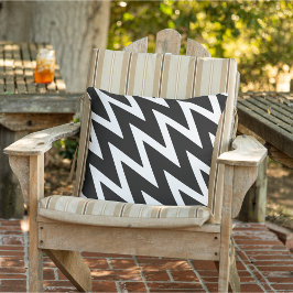 Almofada Modern Zig Zag Black & White Garden Decor 