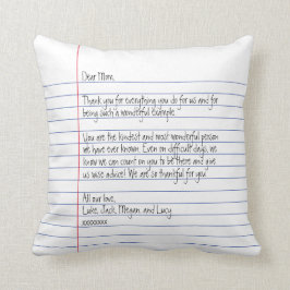 Almofada Moderna Letra manuscrita em papel linkado para mam