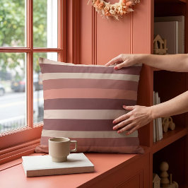 Almofada Moderna Linear | Rosa Antiga & Cobre