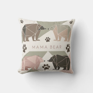 Almofada Moderna Mamãe Urso, Design Geométrico Neu