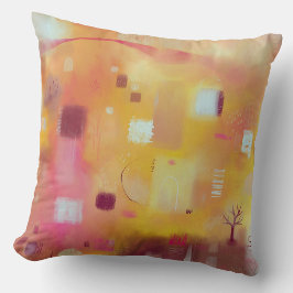 Almofada Moderno Abstrato Amarelo