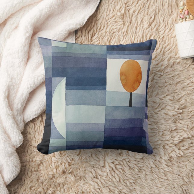 Almofada Moderno Abstrato Geométrico Azul Laranja Klee (Cobertor)