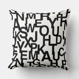 Almofada Moderno, abstrato, padrão confuso com letras