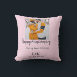 Almofada Moderno boho feliz aniversário adicionar nome data<br><div class="desc">Design para casal amor</div>
