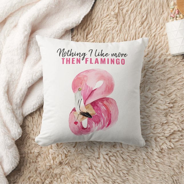 Almofada Moderno - Exótica Watercolor Flamingo Gift Rosa (Cobertor)