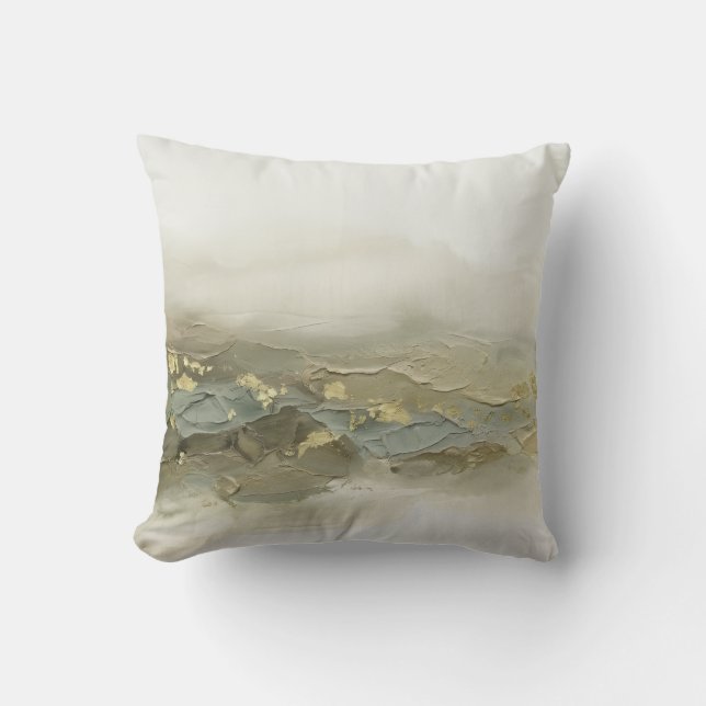 Almofada Moderno Impasto 3D Oliva Sage Verde Dourado (Frente)