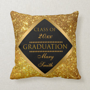 Almofada Moderno Luxury Personaliza Graduação Dourada em Li