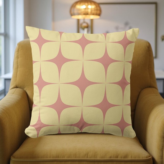 Almofada Moderno Meio século Amarelo e Vermelho Pálido (Criador carregado)