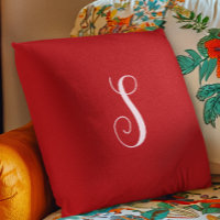 Moderno Red Chic e Monograma Personalizado de Na m