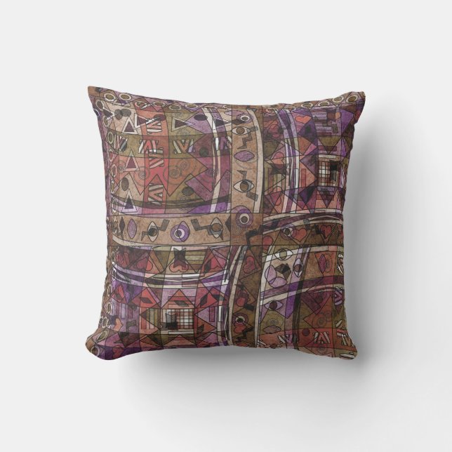 Almofada Moderno tribal abstrato africano (Frente)