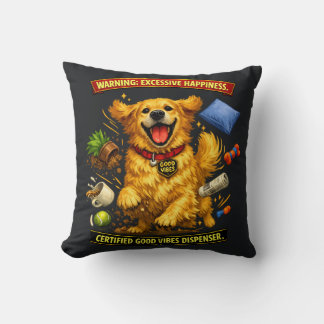 Almofada Modo Caos do Golden Retriever Ativado 
