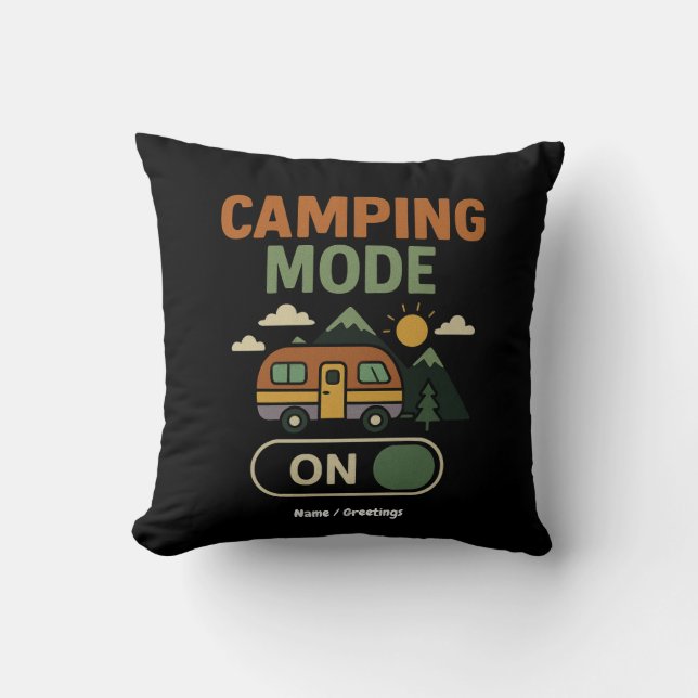 Almofada Modo De Acampamento Na Funny Nature Lover Camper G (Frente)