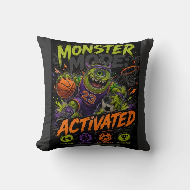 Almofada Modo Monstro Ativado – Monstro do Esporte Basquete (Frente)