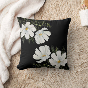 Almofada Mola-d-água Branca de Cosmos Flores Botânicas