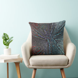 Almofada Molde azul virtual e ferrugem em mosaico torto