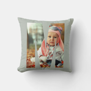Almofada Moldura de Foto Inicial Sage Personalizada para Be