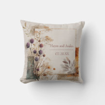 Moldura Dourada Botânica de Sementes Roxas Aquarel