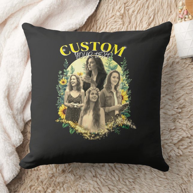 Almofada Moldura Floral Personalizada (Cobertor)