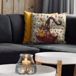 Almofada Moléculas de Aquarela Folhas de Chapéu e Queda