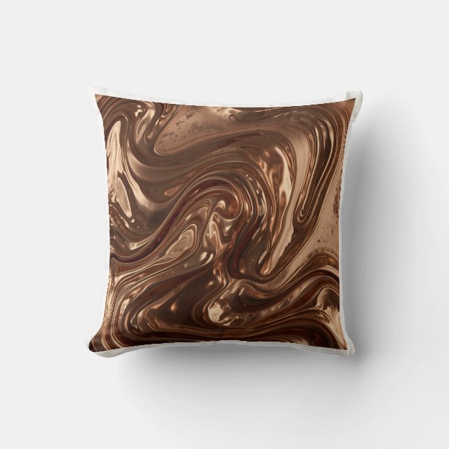 Almofada Molten Bronze Contour Abstract Art (Frente)