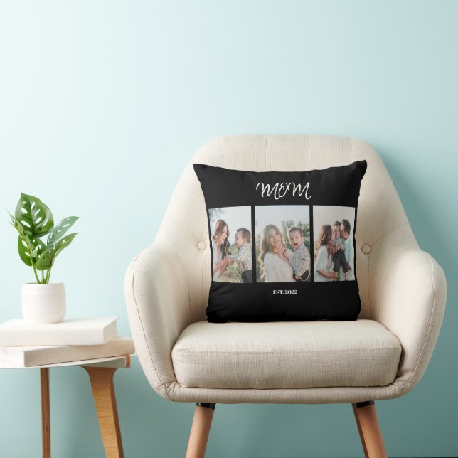Almofada Mom Established, 3-Photo Throw Pillow (Cadeira)