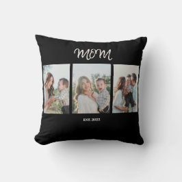 Almofada Mom Established, 3-Photo Throw Pillow