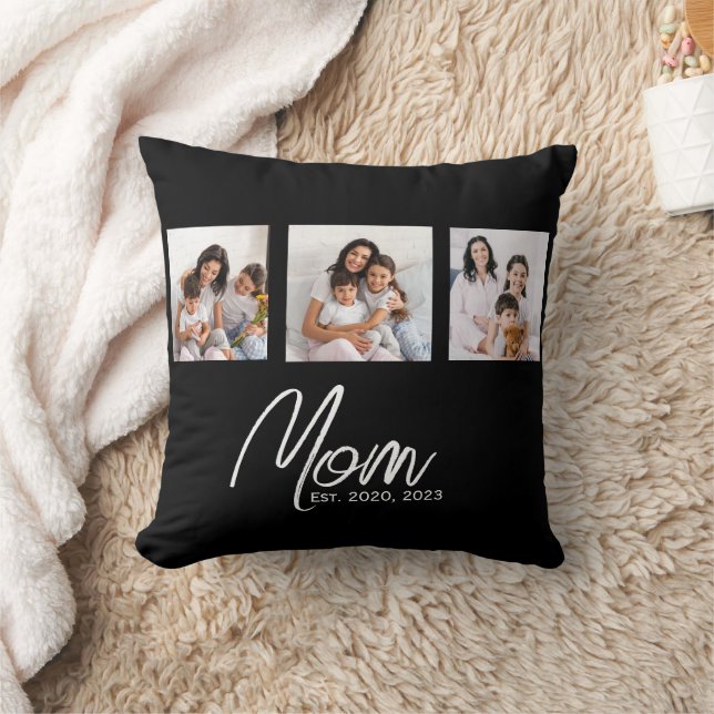 Almofada Mom Established Modern Script Black 3 Photo (Cobertor)