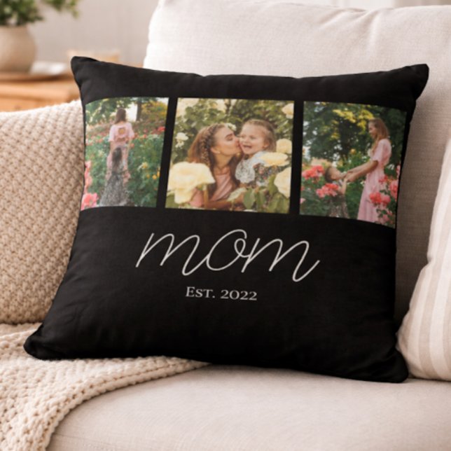 Almofada Mom Established Modern Script Black 3 Photo  (Criador carregado)