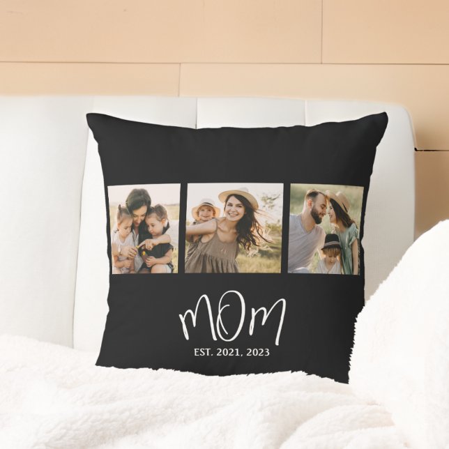 Almofada Mom Established Modern Script Black 3 Photo (Criador carregado)