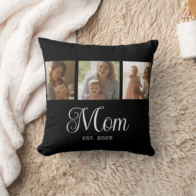 Almofada Mom Established Modern Script Black 3 Photo (Cobertor)