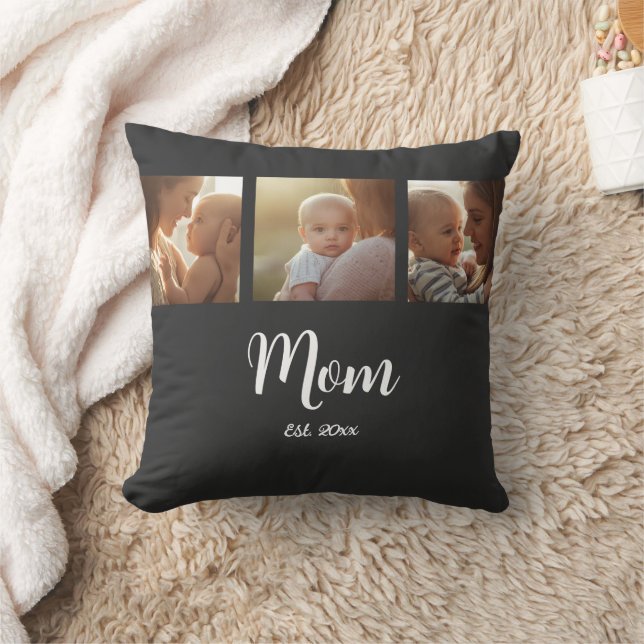 Almofada Mom Established Modern Script Black 3 Photo (Cobertor)