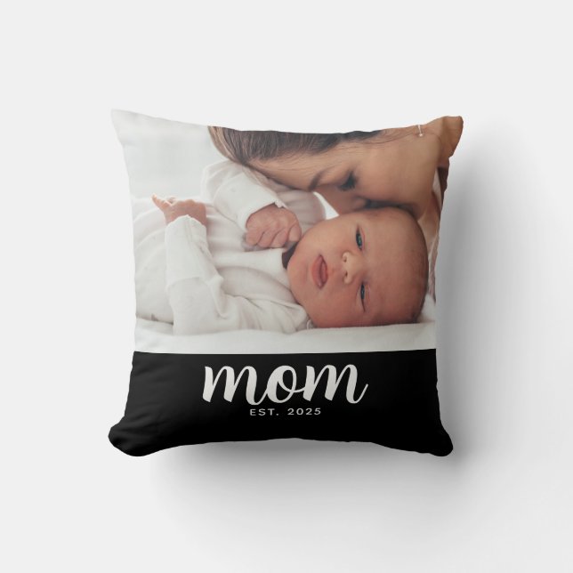 Almofada Mom Established Modern Script Photo (Frente)