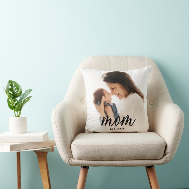 Almofada Mom Established Modern Script Photo (Cadeira)