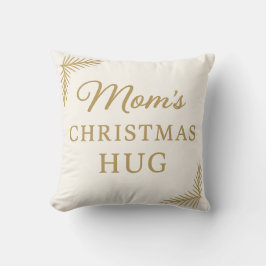 Almofada Mom’s Christmas Hug Pillow – Cozy Beige & Gold