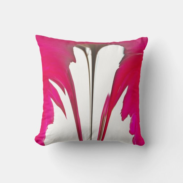 Almofada Momento Capturado: Uma Elegância Petal Rosa vermel (Frente)