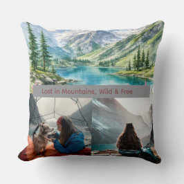 Almofada Momentos de Felicidade na Montanha Garota Estética