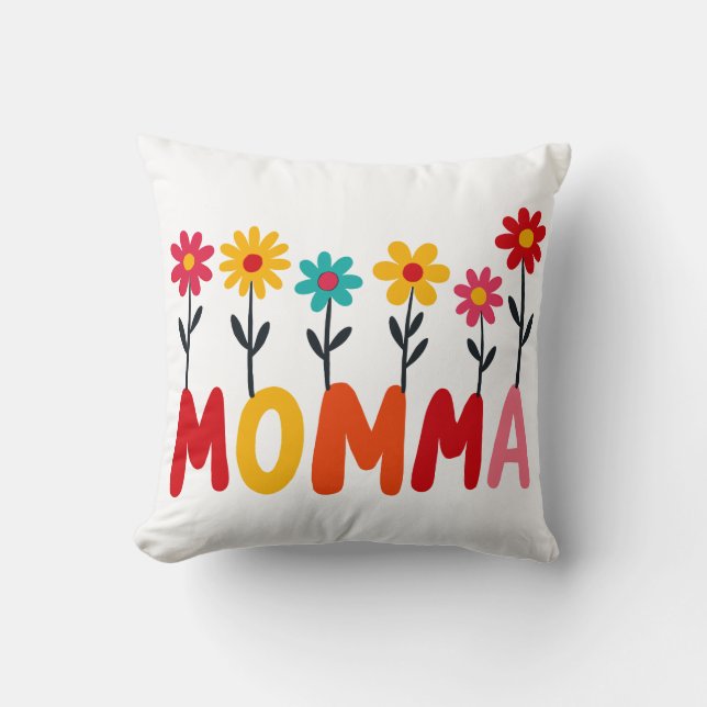Almofada MOMMA Bloom - Whimsical Floral Drawn Art (Frente)