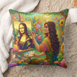Almofada Mona está desenhando Mona