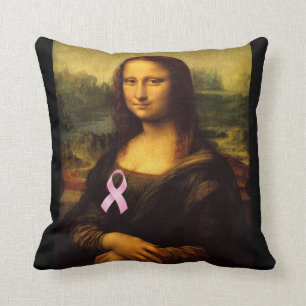 Almofada Mona Lisa Com Fita Rosa